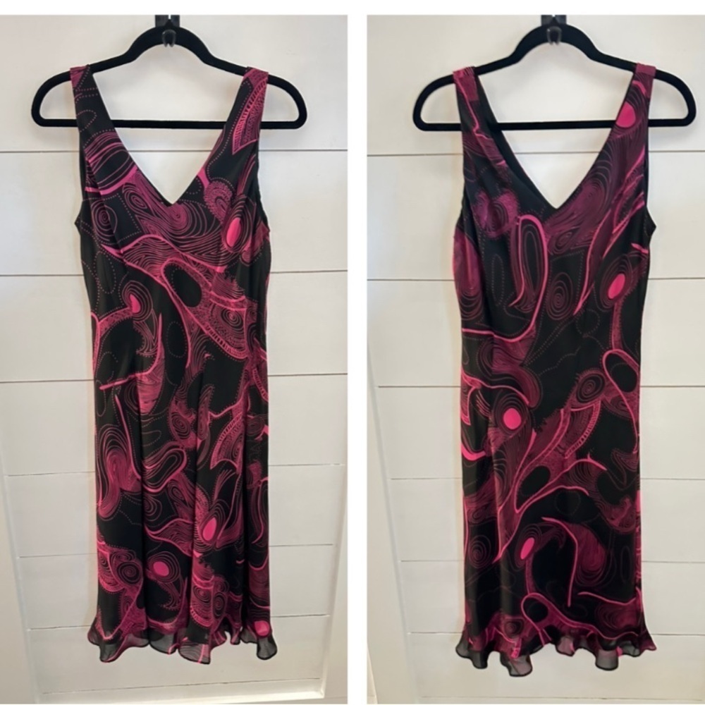 New 14 Y2K Vintage DJ Simmons A-Line Pink-black Slip dress resortwear summer - Picture 2 of 11